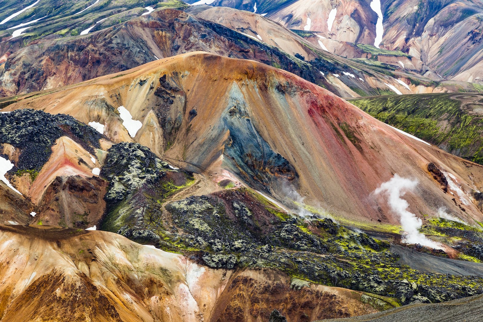 Colorful mountains in Landmannalaugar Iceland