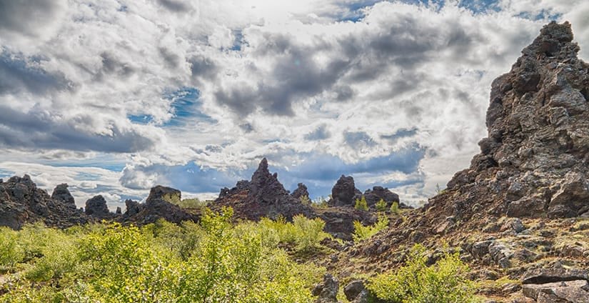 Dimmuborgir are located close to Mývatn in North of Iceland