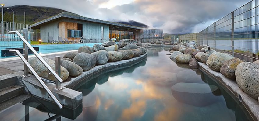 Iceland swimming pool geothermal Fontana