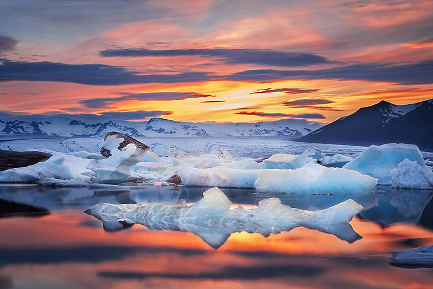 Vatnajokull glacier Glacier Lagoon South Coast Iceland