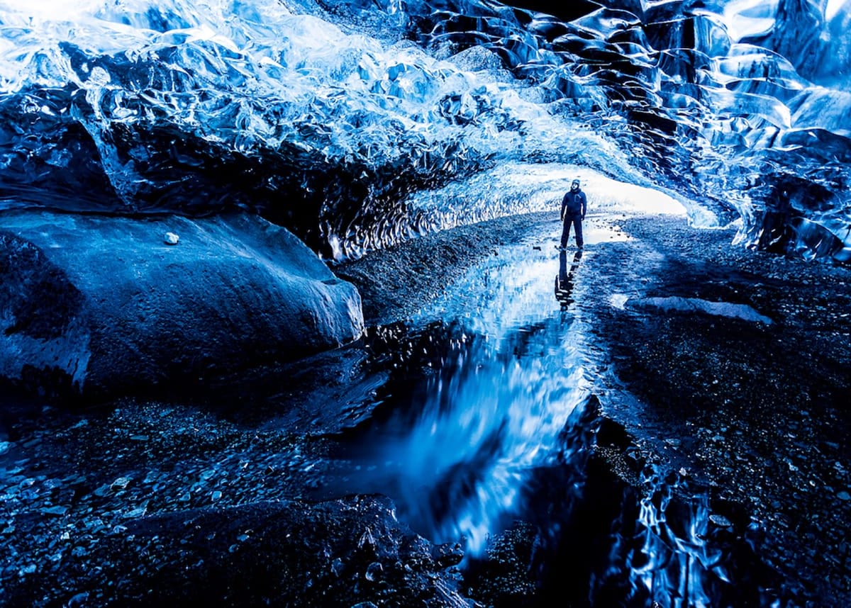 The crystal ice cave in Vatnajökull is one of the most beautiful spots in Iceland