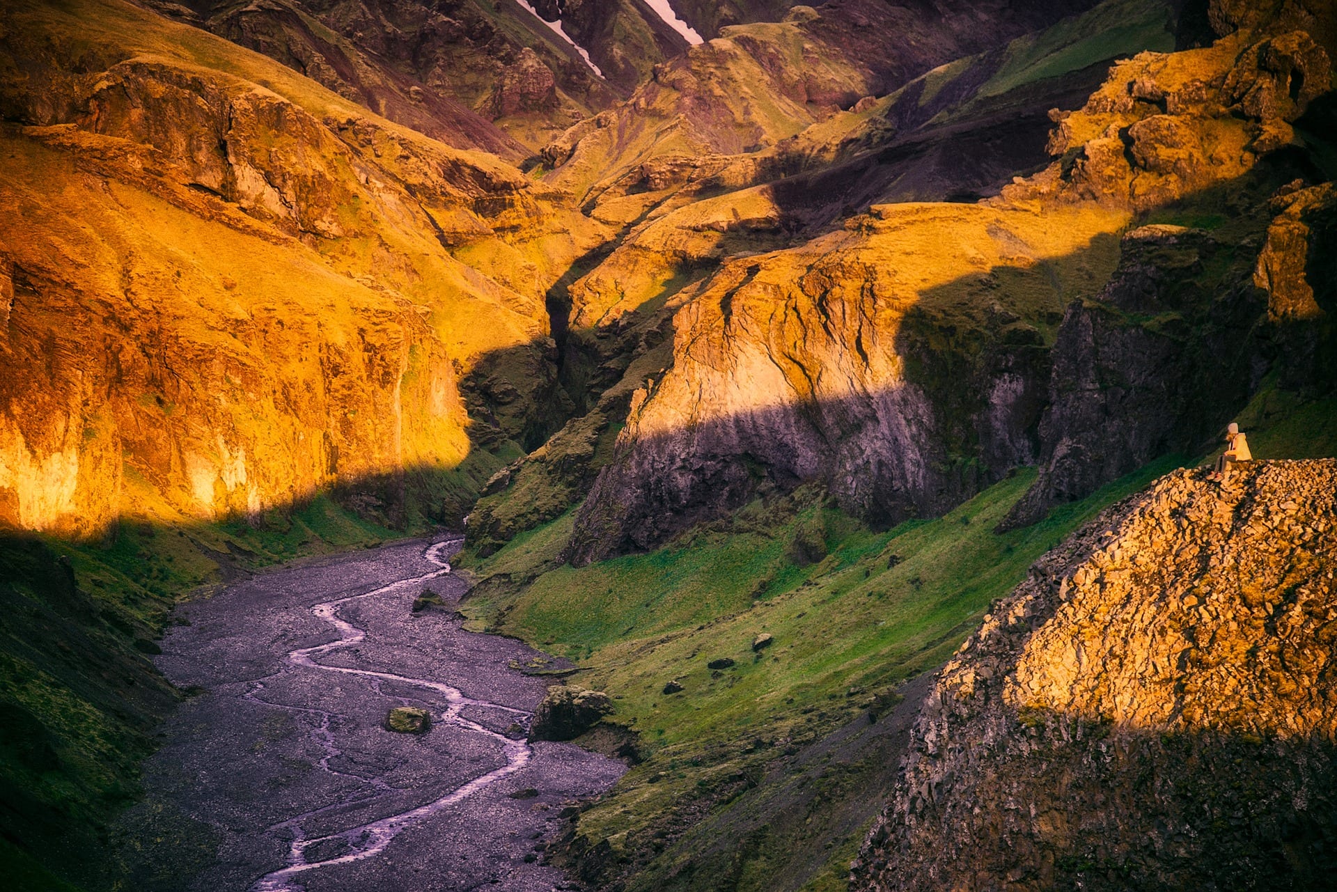 Valley of Thorsmörk in sunset