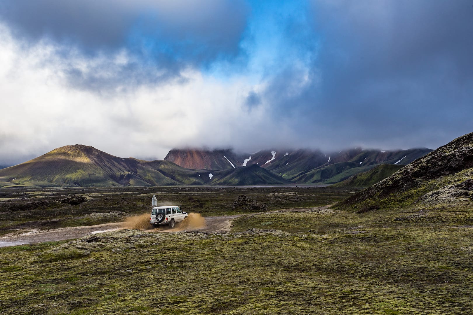 River crossing in a Superjeep in Landmannalaugar