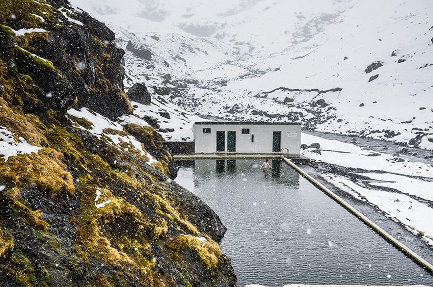 Iceland swimming pool geothermal Seljavallalaug