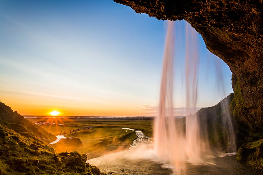 Seljalandsfoss walk behind waterfall Iceland