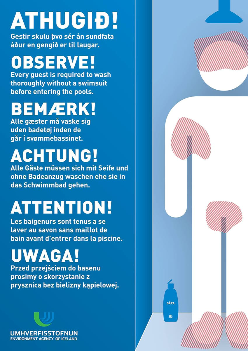 Icelandic Swimming pool rules wash